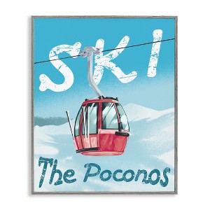 Stupell Industries The Poconos Red Ski Trolly Snowy Mountain Hill, 14" x 11" - 1 of 4