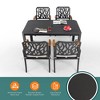 Oversart 5PC Outdoor Patio Aluminum Furniture Set, Modern Dining Set with 4 Dining Chairs Sunbrella Fabric Cushioned Bourbon Brown - 2 of 4