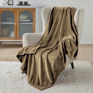 Bedsure Flannel Blanket – Solid Color Plush Throw, Ultra Soft and Fuzzy, 300GSM Lightweight Cozy Blanket for Bed or Sofa - 1 of 4