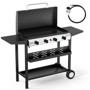 ROVSUN 2-4 Burner Propane Gas Griddle with Ignition and Regulator, 20000-40000BTU Potatble Grill for Backyard Patio Outdoor Cooking BBQ - 1 of 4