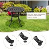 Round Outdoor Bistro Table with Umbrella Hole and Adjustable Feet, Cast Aluminum Patio Table - 4 of 4