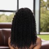 Unique Bargains Women's Small Wave Curly Long Hair Wig 13x4in 200 Real Human Hair 16in Black 1 Pc - 3 of 4