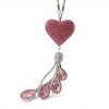 Anna-Kaci Pink Crystal Heart Car Mirror Charm with Teardrop Rhinestone Tassel - Mauve Pink - 3 of 4