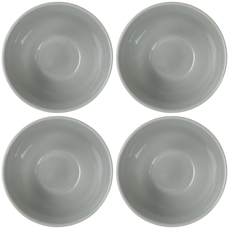 Elanze Designs Dimpled Ceramic 5.5 inch Contemporary Serving Bowls Set of 4, Cool Grey, 3 of 7