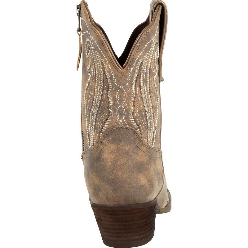 Women's Durango Distressed Shortie Western Boot, DRD0372, Brown, 4 of 8