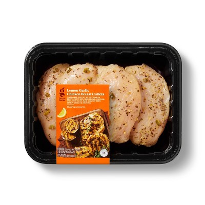 Lemon Garlic Chicken Breast Cutlets - 1lb/4ct - Good & Gather