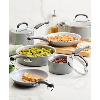 Gray 13-Piece Nonstick Aluminum Cookware Set with Utensils