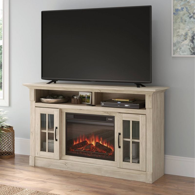 Media Fireplace Credenza TV Stand for TVs up to 65&#34; Chalk Oak - Sauder, 2 of 7
