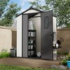 YARDSIGHT 8*6 FT Outdoor Storage Shed with Floor and Double Doors for Garden Patio Furniture and Tools,Gray/White - 2 of 4