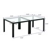 Nesting Coffee Table Set of 2, Square Modern Stacking Table with Tempered Glass Finish, for Living Room - 2 of 4