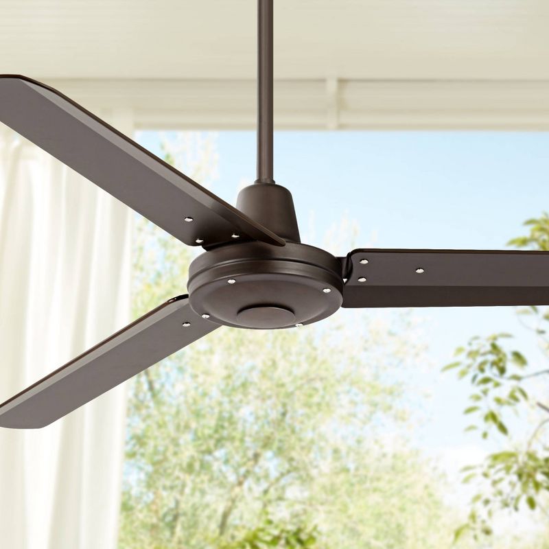 52" Casa Vieja Plaza DC Industrial Rustic 3 Blade Indoor Outdoor Ceiling Fan with Remote Control Oil Rubbed Bronze Damp Rated for Patio Exterior House, 2 of 10