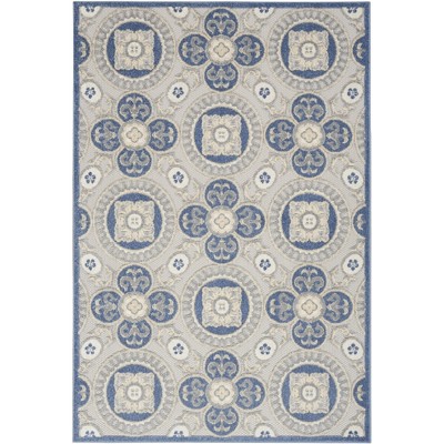 Elegant Retreat 4' x 6' Blue/Grey Synthetic Rectangular Rug