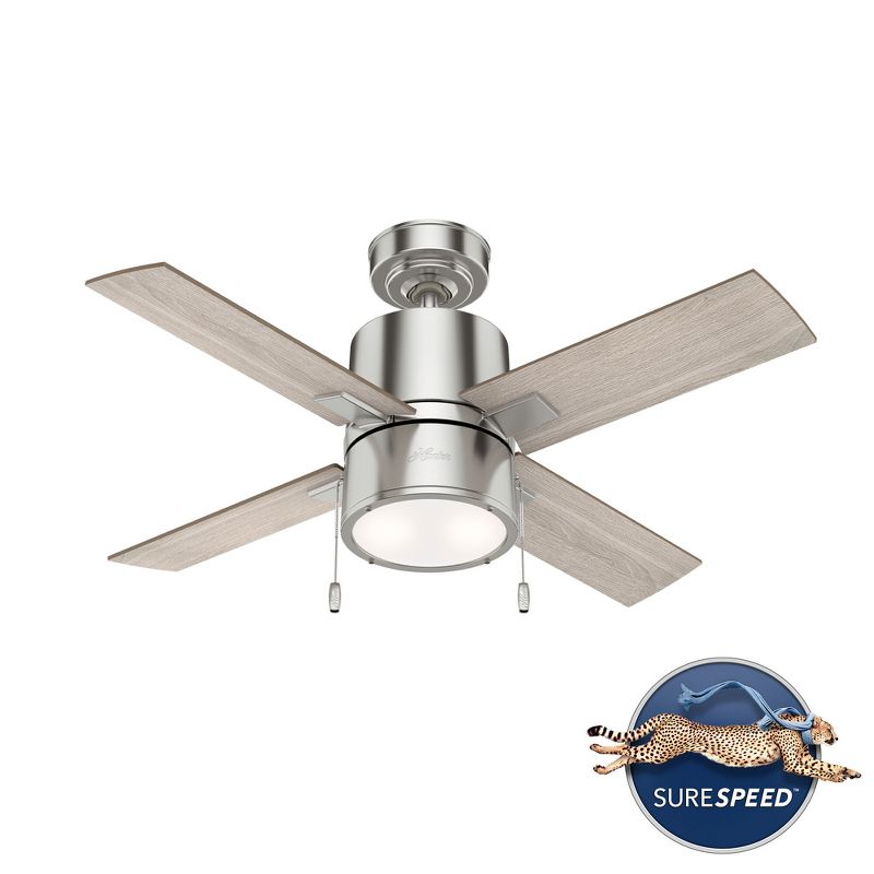 42&#34; Beck Ceiling Fan with Light Kit and Pull Chain (Includes LED Light Bulb) Brushed Nickel - Hunter Fan, 2 of 15