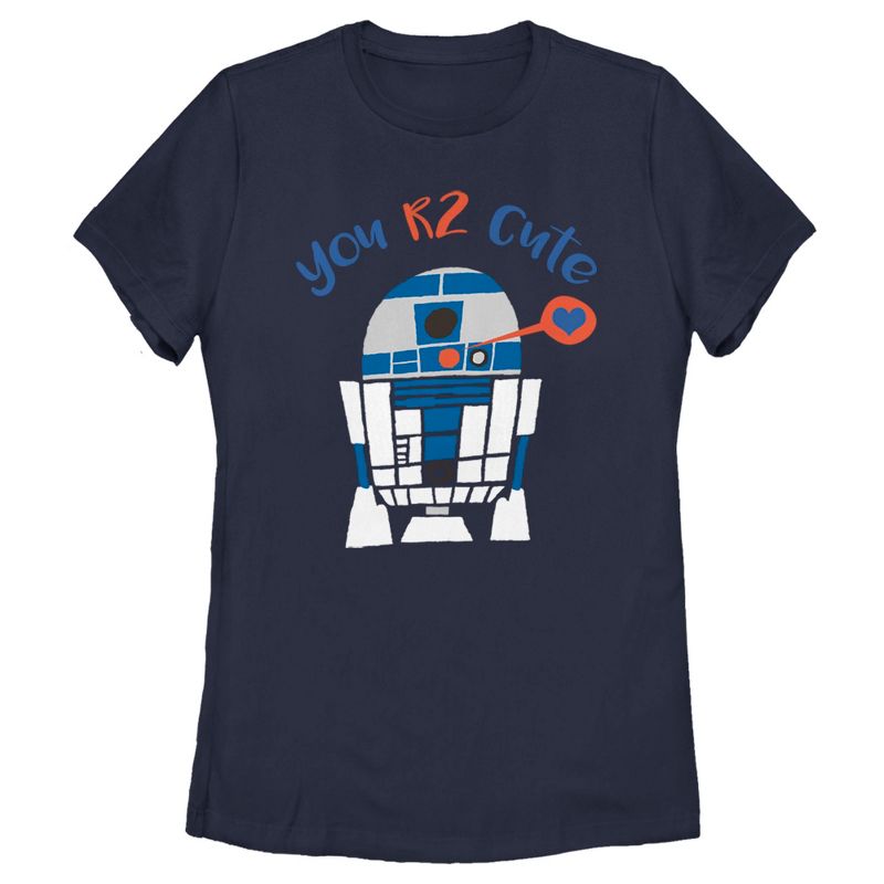 Women's Star Wars Valentine's Day R2-D2 Too Cute T-Shirt, 1 of 5