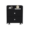 Nightstand Csmet, Metal Handle, Two Drawers, Black Wengue Finish - 4 of 4