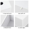 LunaLulinlk Tissue Box Cover Stylish PU Leather Rectangular Tissue Box Holder with Magnetic Bottom Cover (White) - 3 of 4