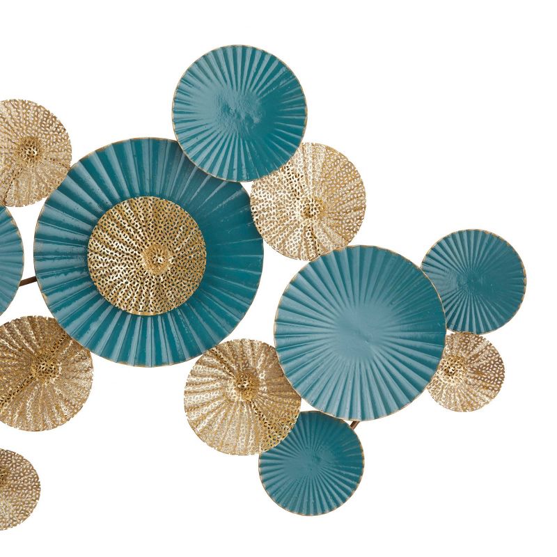 Metal Plate Wall Decor with Textured Pattern Teal - Olivia &#38; May, 4 of 6