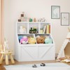 Kids Bookshelf and Toy Storage Organizer, Toddler Toy Storage Cabinet with Shelves and Bins - 2 of 4