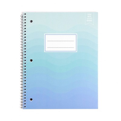 Yoobi Evolve 1 Subject Notebooks 8"x10.5" College Ruled Ocean Breeze Scallop