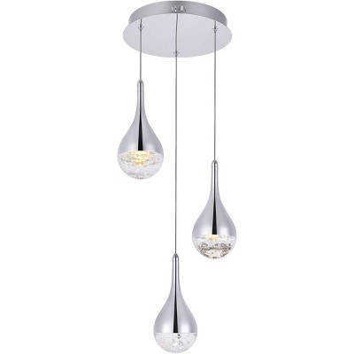 Modern Elegance 3-Light LED Crystal Chandelier with Chrome Finish