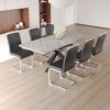 7-Piece Extendable Dining Set with Rectangle Kitchen Table and 6 C-shaped Tube Armless Chairs - 3 of 4