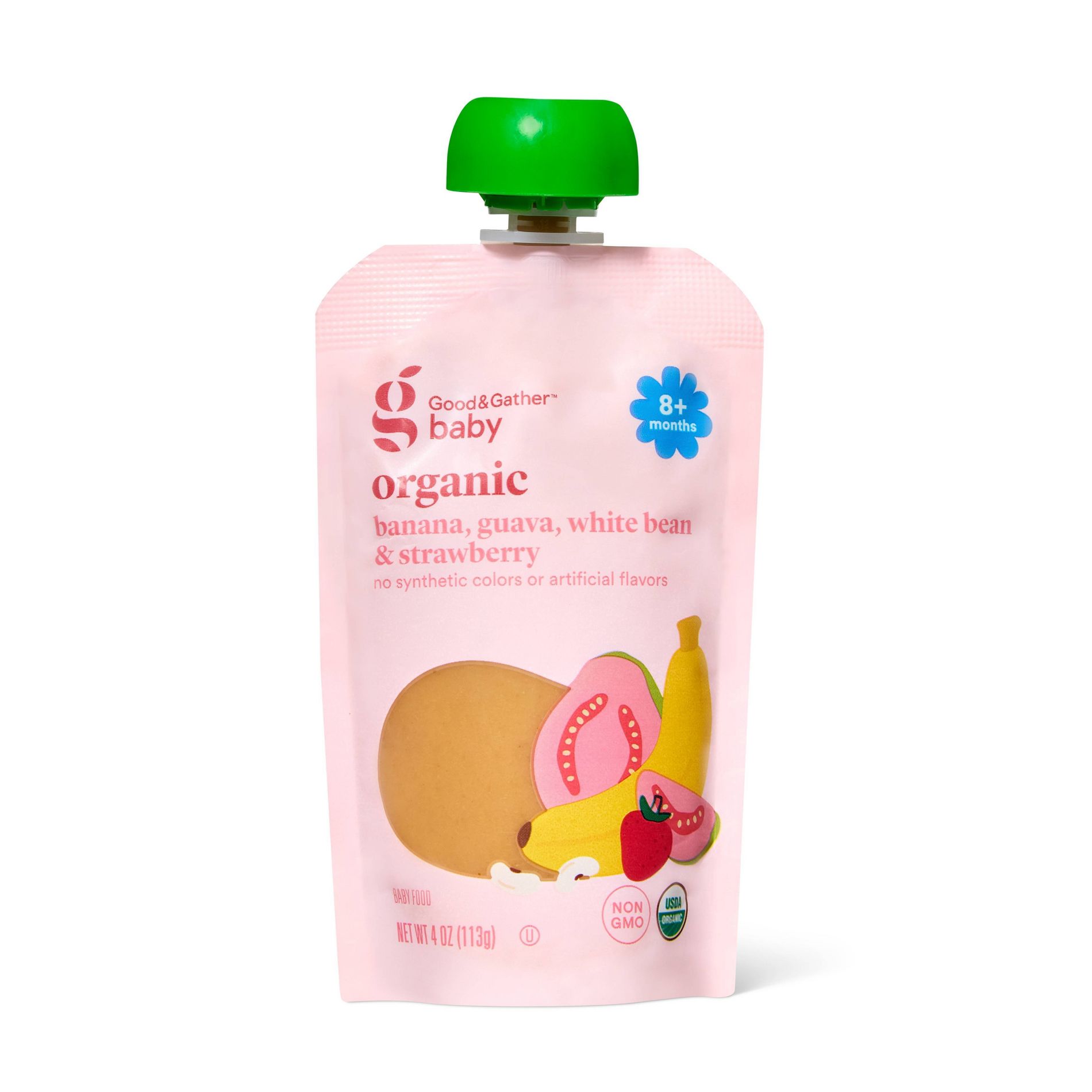 Banana Guava White Bean & Strawberry Organic Baby Food Pouch - 4oz - Good & Gather™