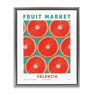 Stupell Industries Fruit Market Grapefruit Floating Frame Canvas Art, Gray, 25" x 31" - 1 of 4