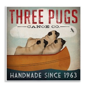 Stupell Industries Vintage Three Pugs in Canoe, 12" x 12" - 1 of 4