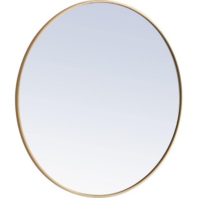 Contemporary Round Silver Wood Vanity Mirror 36"