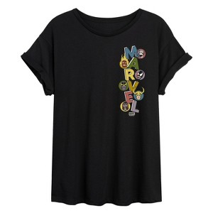 Women's - Marvel - Marvel Villains Stacked Oversized Graphic T-Shirt - 1 of 4