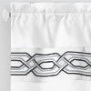 Kate Aurora Pacifico Complete 3 Piece Rod Pocket Embroidered Tier & Valance Kitchen Curtain Set - 4 of 4