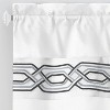 Kate Aurora Pacifico Complete 3 Piece Rod Pocket Embroidered Tier & Valance Kitchen Curtain Set - image 4 of 4