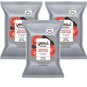 Yes To Face Wipes – Charcoal Facial Cleansing Wipes for Men & Women | Makeup Remover & Deep Cleanser | Tomatoes & Charcoal - 1 of 4
