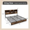 Infans King Bed Frame w/Charging Station Storage Headboard Under-bed Storage Space - 2 of 4