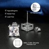 5-Pair Square CZ Stud Earrings - 18K White/Yellow/Rose Gold Plated, 3-7mm Princess Cut, Hypoallergenic - 3 of 4