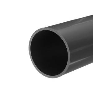 Unique Bargains Water Plumb DIY Crafts High Impact Rigid Round Pipes 8" Length ID 3.2" OD 3.54" Light Grey - 1 of 4