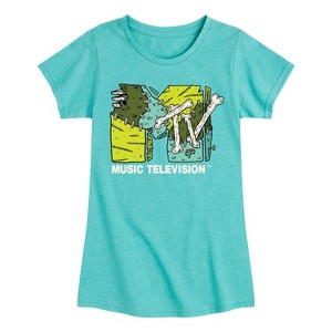Girls' - MTV - Logo Halloween Fitted Short Sleeve Graphic T-Shirt - 1 of 3