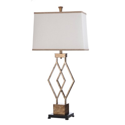 Table Lamp Vintage Gold Finish - StyleCraft: Tall, for Nightstand, No Assembly Required