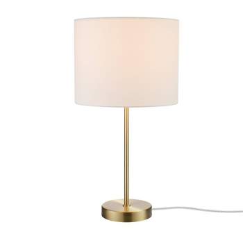 19" Versa Table Lamp with Linen Shade Matte Gold/White - Globe Electric