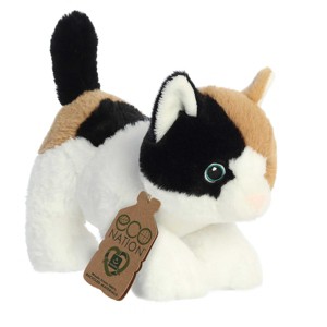 Aurora Small Calico Cat Eco Nation Eco-Friendly Stuffed Animal White 8.5" - 1 of 4