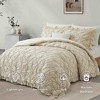 BAGOKIE 3 Pieces Pinch Pleat Floral Bed in a Bag Comforter Set - 4 of 4