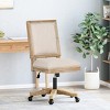 Fabric Swivel Office Chair with Adjustable Height,Armless Chair with Rolling Caster,French Country Office Chair for Home Workspace-Coolbibila - 3 of 4