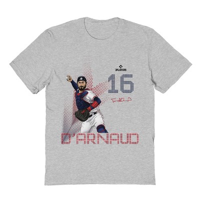 MLBPA Men's Darnaud Pw Licensed Mlbtravis D'Arnaud Atlanta Baseball Atlanta Braves Short Sleeve Graphic Cotton T-Shirt - Sport Grey L