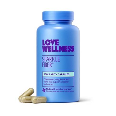 Love Wellness Sparkle Fiber Vegan Supplements for Easier Digestion & Regularity - 90ct - image 1 of 4