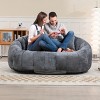 2-Seater Memory Foam Chenille Bean Bag Couch with Armrests, Indoor Lounge Sofa for Living Room & Bedroom-3irtyhousy - 2 of 4