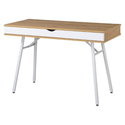 Modern Multi Storage Computer Desk with Storage Beige/White - Techni Mobili