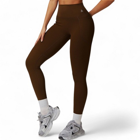 Anna-Kaci Women's High Waist Seamless Full-Length Leggings with Compression Fit Stretch Fabric and Minimal Logo Detail