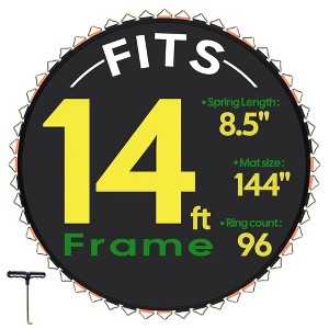 Yescom Trampoline Replacement Mat W/96V-Ring For 14ft Trampoline Frame 8.5" Spring , UV Resistant 8 Row Stitch Jumping Mat - 1 of 4