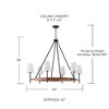 Capital Lighting Jonah 6 - Light Chandelier in  Light Wood/Matte Black - 2 of 4