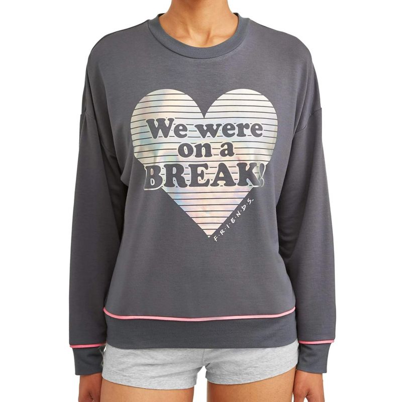 Friends TV Show Women's We Were on a Break Long Sleeve Pajama Pullover Top, 1 of 5